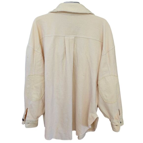 Free People Ruby Cream Oversized Shaket Jacket Button Closure Sz M - Picture 5 of 14